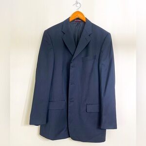 Pierre Cardin‎ Fundamentals Men’s Blazer Sz 42 L Navy 3 Buttons Wool Suit Jacket
